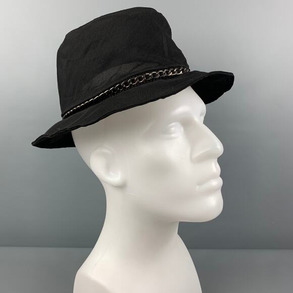 EMPORIO ARMANI Black See-Through Silk Bucket Hat - Picture 1 of 1
